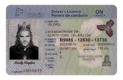 Ontario Fake DL (2025 version)