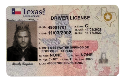Texas Fake DL (2025 version)